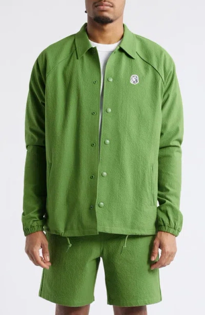 Billionaire Boys Club Bb Dipper Logo Embroidered Cotton Seersucker Jacket In Cactus