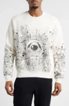 Billionaire Boys Club Bb Effigy Crewneck Sweatshirt In White