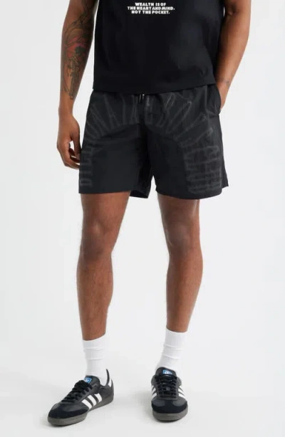 Billionaire Boys Club Bb Sunrise Drawstring Nylon Shorts In Black