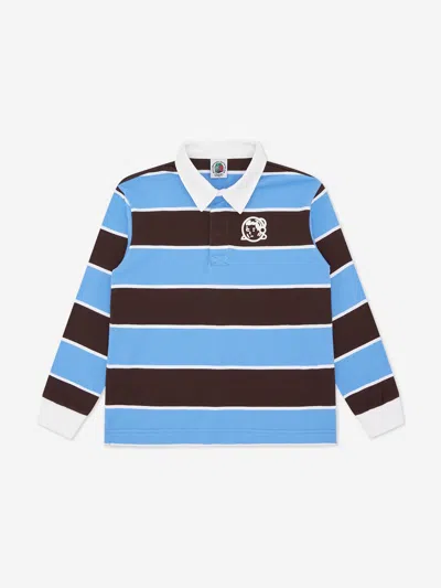 Billionaire Boys Club Kids'  Boys Striped Rugby Shirt In Brown/pale Blue