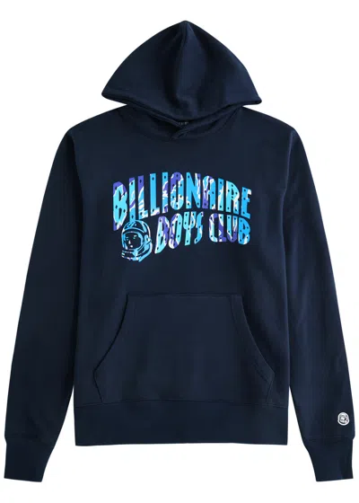 Billionaire Boys Club Camo Arch Logo Hooded Cotton Sweatshirt In Blue