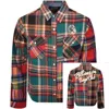 Billionaire Boys Club Script Flannel Patchwork Plaid Shirt In Red