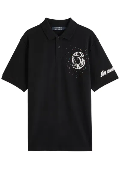 Billionaire Boys Club Embellished Astro Piqué Cotton Polo Shirt In Black
