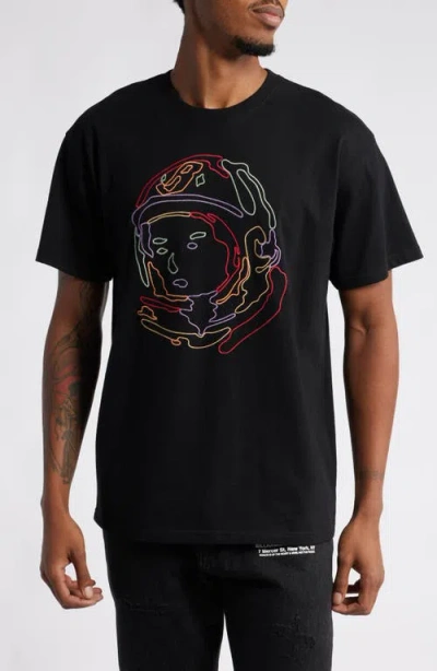 Billionaire Boys Club Embroidered Helmet Head Cotton Graphic T-shirt In Black