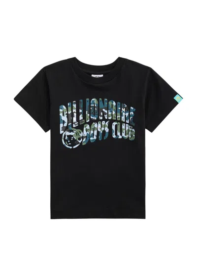 Billionaire Boys Club Kids Camo Arch Logo Cotton T-shirt In Black