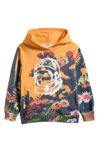 Billionaire Boys Club Kids' Mojave Floral Cotton Graphic Hoodie In Marigold