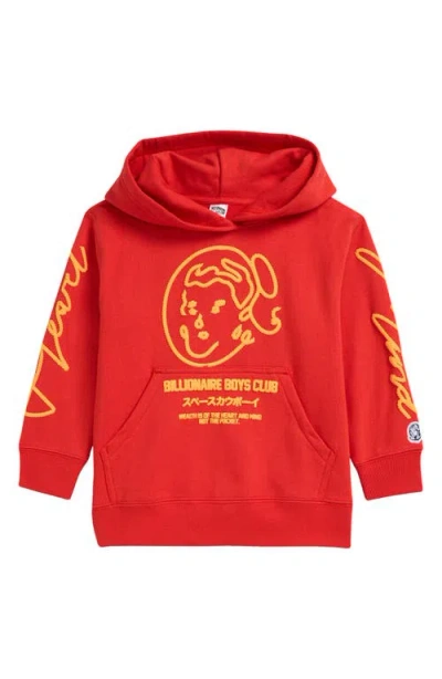 Billionaire Boys Club Kids' Space Rodeo Cotton Graphic Hoodie In Poppy Red