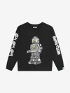 Billionaire Boys Club Kids Walking Robot Long Sleeve T-shirt In Black
