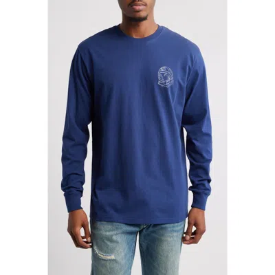 Billionaire Boys Club Line Helmet Long Sleeve Graphic T-shirt In Medieval Blue
