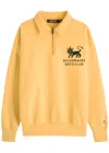 Billionaire Boys Club Yellow Lion Quarter Zip Sweatshirt In Yellow