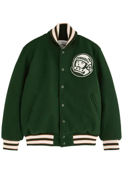 Billionaire Boys Club Logo-appliquéd Padded Felt Varsity Jacket In Green
