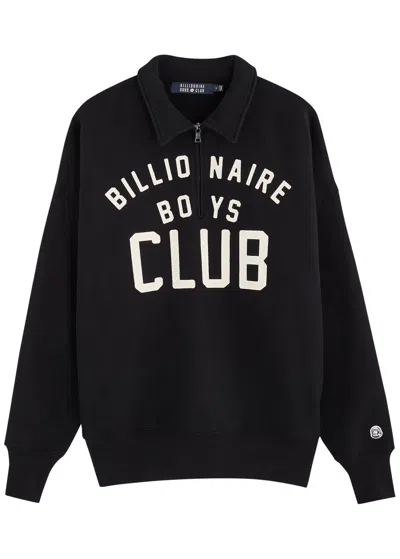 Billionaire Boys Club Logo-print Half-zip Cotton Sweatshirt In Black