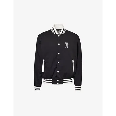 Billionaire Boys Club Mens Black Arch Brand-embroidered Relaxed-fit Cotton-blend Jacket