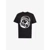 Billionaire Boys Club Mens Black Astro Helmet Branded-print Cotton-jersey T-shirt In Black