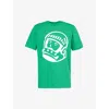 Billionaire Boys Club Mens Green Astro Helmet Branded-print Cotton-jersey T-shirt