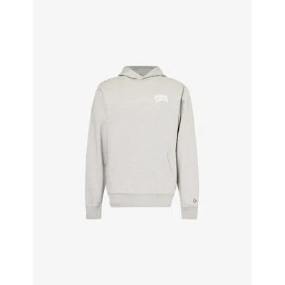 Billionaire Boys Club Mens Heather Grey Arch Branded-print Cotton-jersey Hoody