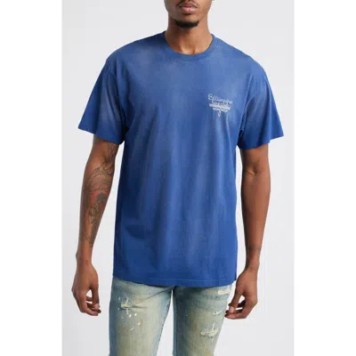 Billionaire Boys Club North Star Logo Embroidered Cotton Graphic T-shirt In Blue Depths