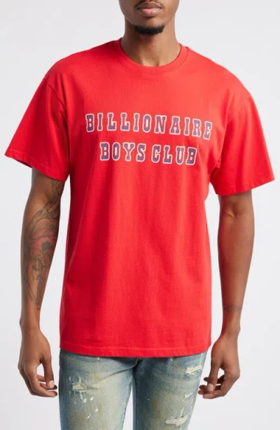 Billionaire Boys Club Ranch Logo Cotton Graphic T-shirt In Racing Red