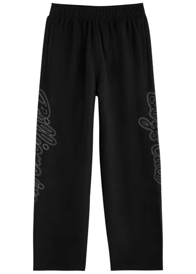 Billionaire Boys Club Script Logo-embroidered Cotton Sweatpants In Black