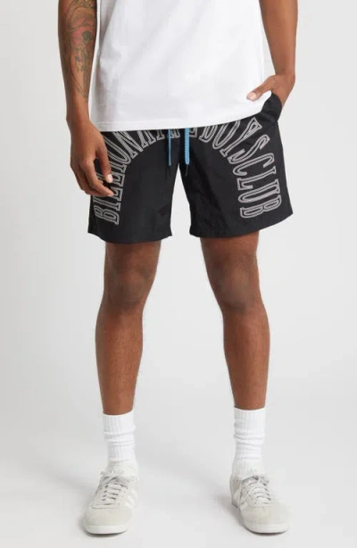 Billionaire Boys Club Sunrise Drawstring Nylon Shorts In Black