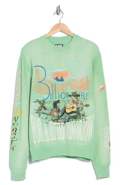 Billionaire Boys Club Tomorrow Sunset Graphic Sweatshirt In Abinsthe Green