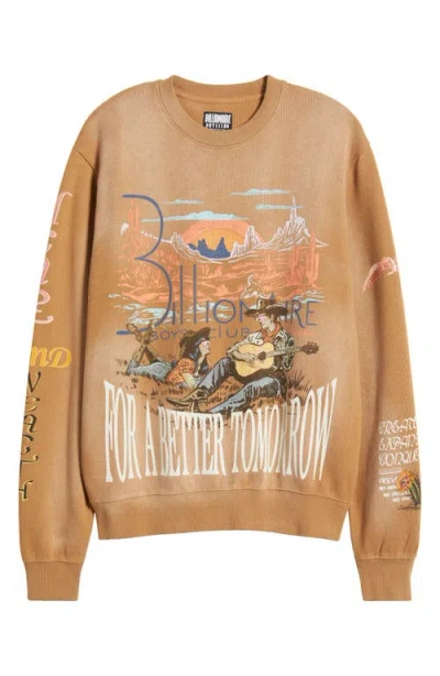 Billionaire Boys Club Tomorrow Sunset Graphic Sweatshirt In Chipmunk