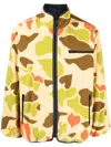 BILLIONAIRE BOYS CLUB CAMOUFLAGE PRINT REVERSIBLE FLEECE JACKET