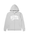 Billionaire Boys Club Classic Curve Logo Full Zip Hoodie In Heather Grey