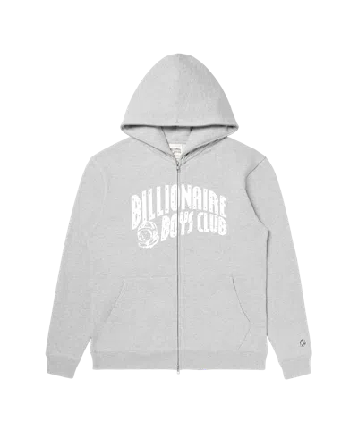 Billionaire Boys Club Kids' Classic Curve Logo Full Zip Hoodie In Heather Grey