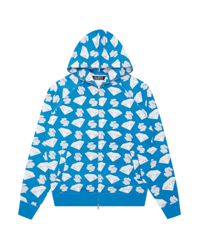Billionaire Boys Club Kids' Diamonds & Dollars Zip-through Hood In Blue