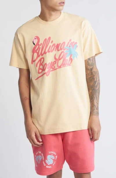 Billionaire Boys Club Flamillionaire Cotton Graphic T-shirt In Beige