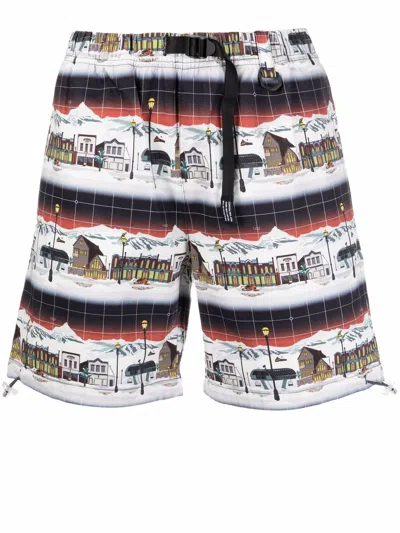 Billionaire Boys Club Graphic-print Buckle-fastened Shorts In Weiss