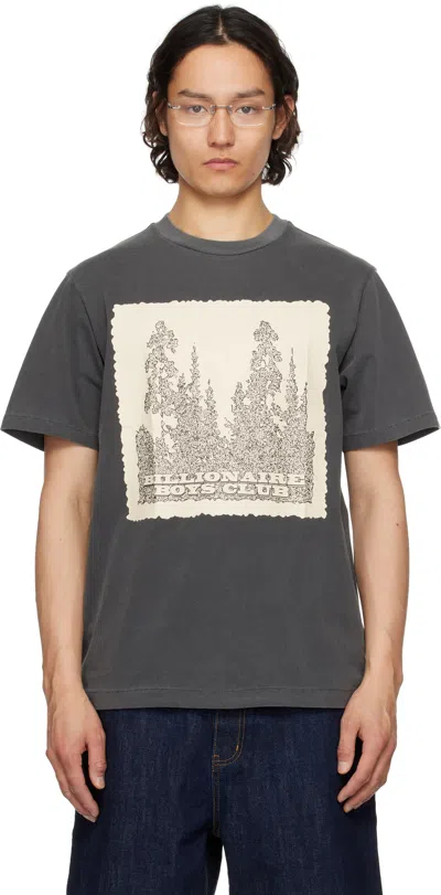 Billionaire Boys Club Gray Wilderness T-shirt In Washed Black