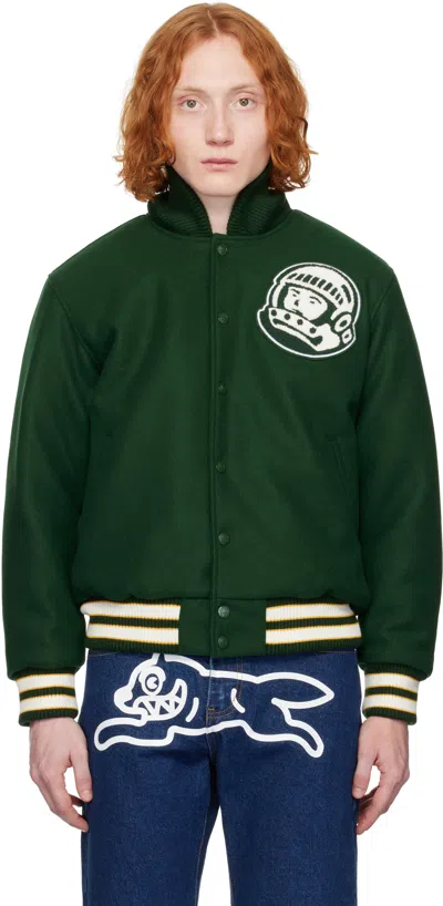 Billionaire Boys Club Green Script Logo Varsity Bomber Jacket