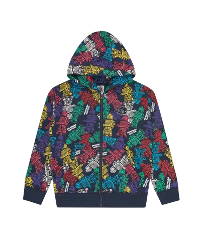Billionaire Boys Club Kids Robot Zip Through Hood In Multi