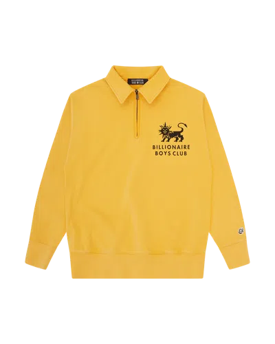 Billionaire Boys Club Kids' Lion Quarter Zip In Washed Mustard
