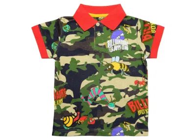 Pre-owned Billionaire Boys Club Little Kids Terra Polo Shirt In Army/red