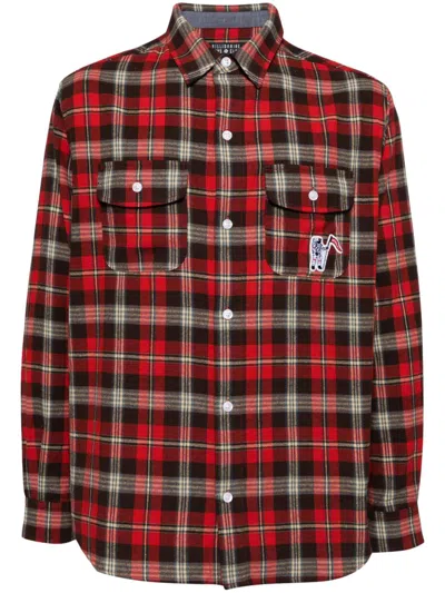 Billionaire Boys Club Logo-print Check Shirt In Red