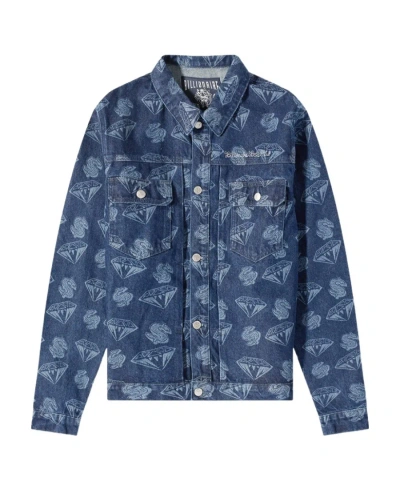 Billionaire Boys Club Logo Printed Denim Jacket In Blue