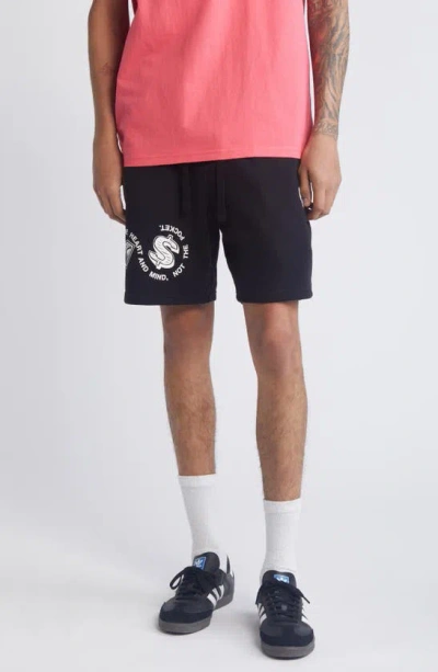 Billionaire Boys Club Mantra Cotton Blend Drawstring Shorts In Black