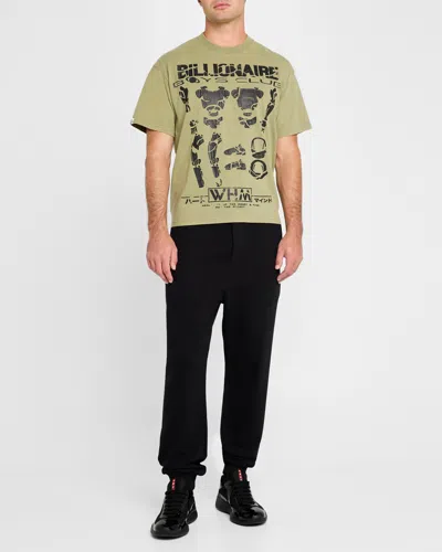 Billionaire Boys Club Men's Assembly Cropped Knit T-shirt In Oil Green