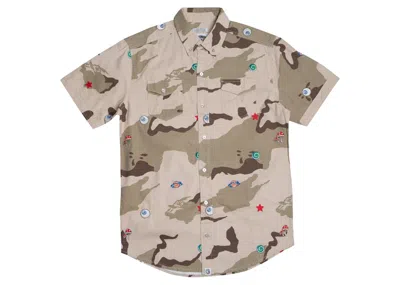 Pre-owned Billionaire Boys Club Men's  All Seeing Woven Shirt In Camo/smoke