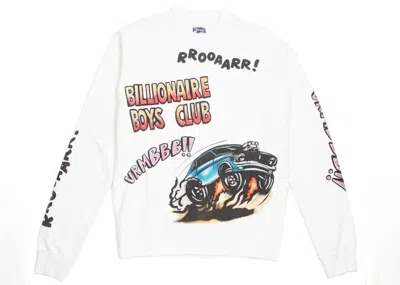 Pre-owned Billionaire Boys Club Men's  Bb Roarr Crew Sweater In White/snow