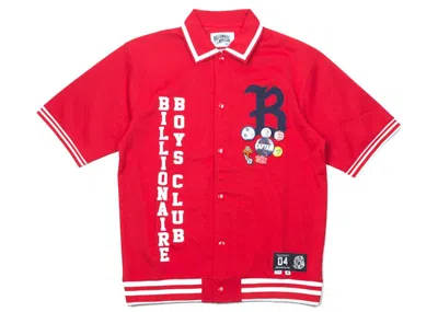 Pre-owned Billionaire Boys Club Men's  Marquee Knit Shirt In Red
