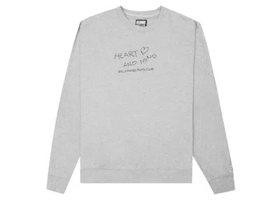 Pre-owned Billionaire Boys Club Men's  Pheart Crewneck Sweatshirt Sweater In Gray