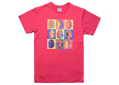 Pre-owned Billionaire Boys Club Men's  Pops Tee Shirt In Pink/carmine
