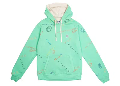 Pre-owned Billionaire Boys Club Men's  Scribble Hoodie In Green/spring Bud