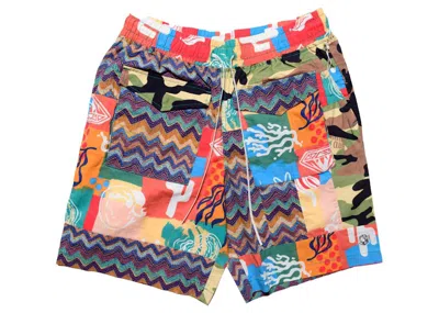 Pre-owned Billionaire Boys Club Men's  Shark Shorts In Blue/pink
