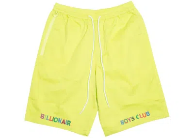 Pre-owned Billionaire Boys Club Men's  Smiles Shorts In Yellow/lime