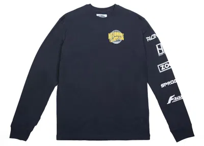 Pre-owned Billionaire Boys Club Men's  World Tour Long Sleeve Tee Shirt In Navy Blue